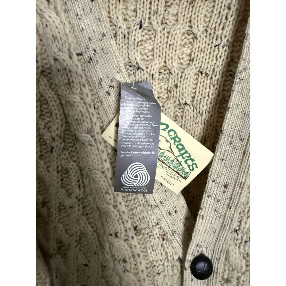 Nwt Aran Crafts 100% Wool Cable Knit Button Front Cardigan Sweater Women’s Med — image 3 of 5